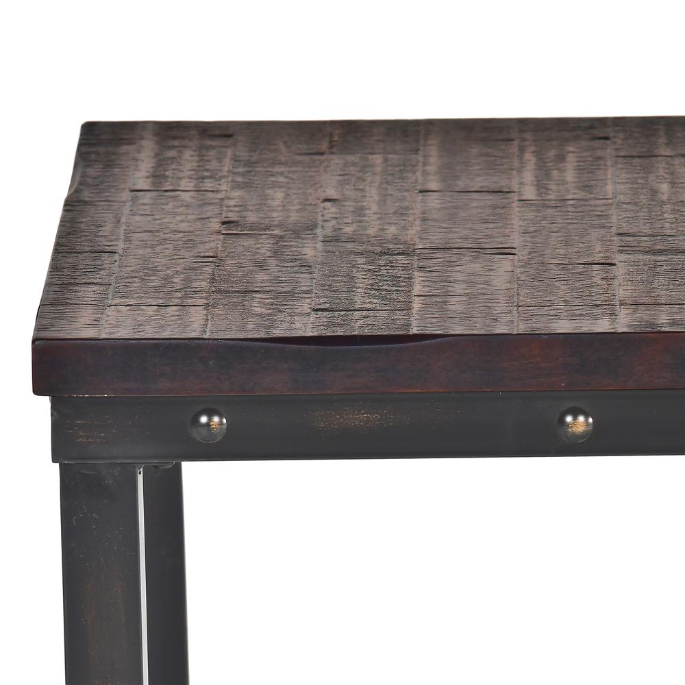 End Table, Dark brown rustic honey finish, heavily distressed. Picture 5