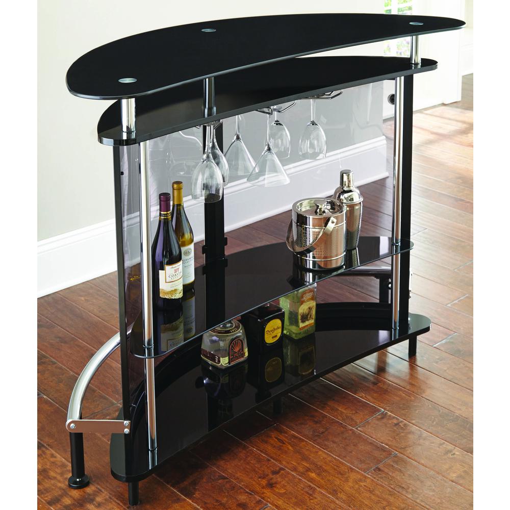 Bar Table, Smoked Glass, Chrome. Picture 2