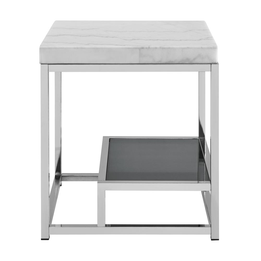Aston White Marble Top End Table. Picture 4