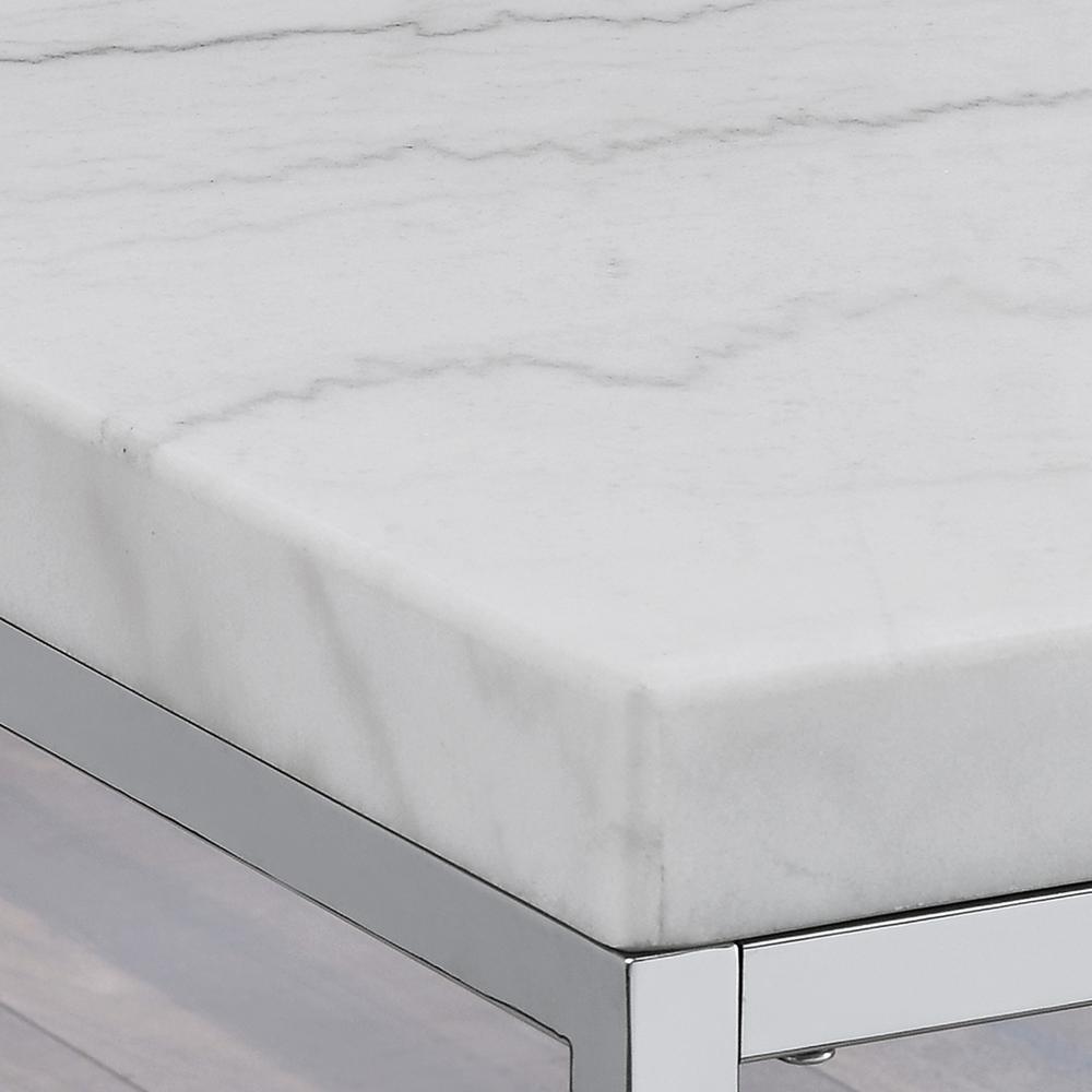 Aston White Marble Top End Table. Picture 5