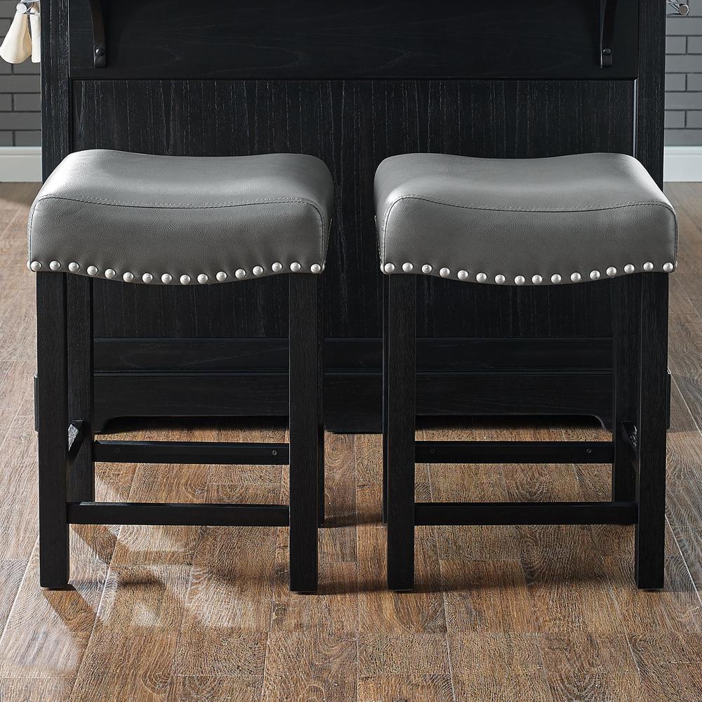 Aspen Gray PU Counter Stool set of 2. Picture 2
