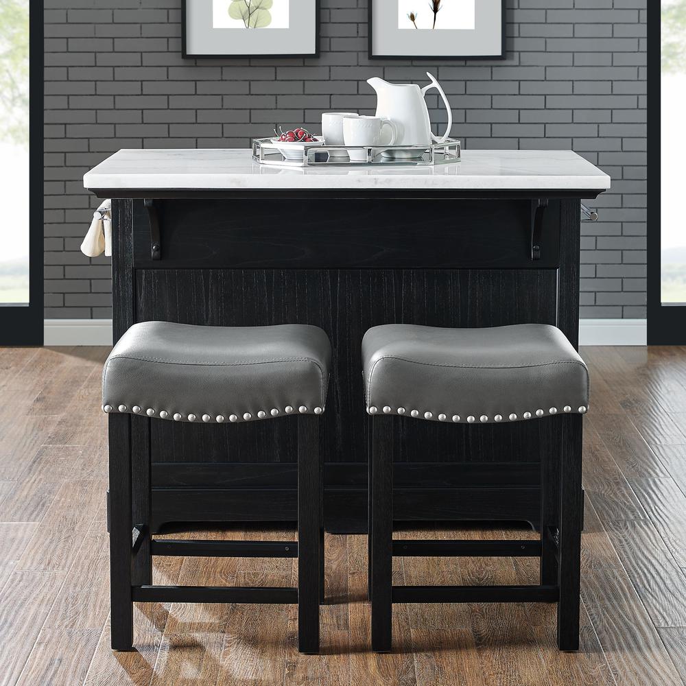 Aspen Gray PU Counter Stool set of 2. Picture 5