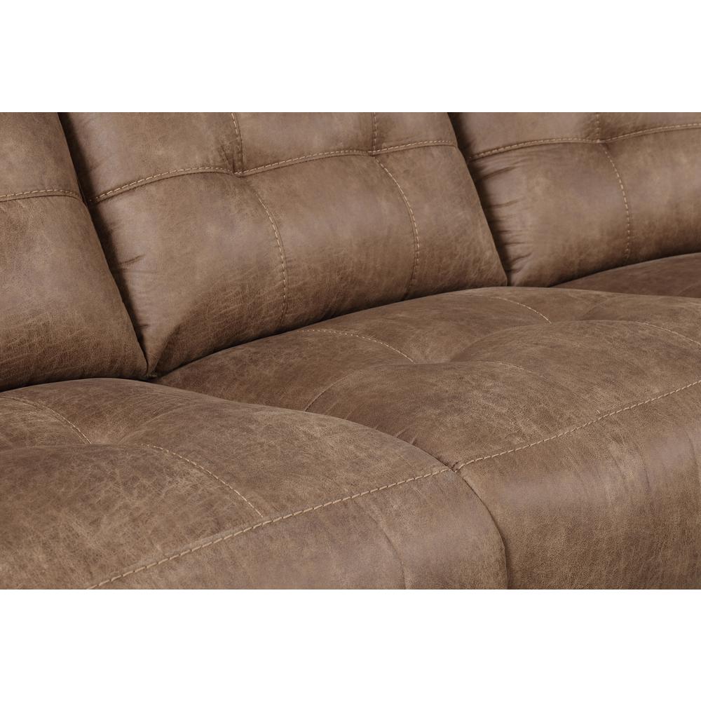 3PC Reclining Sectional, Cocoa Microfiber. Picture 5