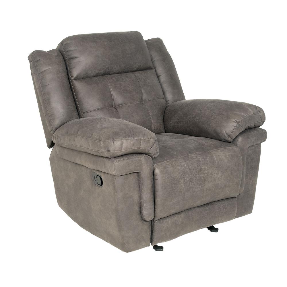 Glider Recliner Chair, Grey, Grey. Picture 1