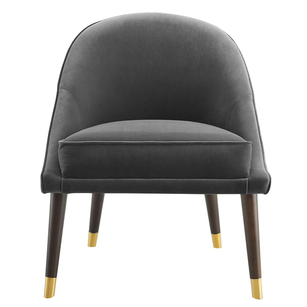 Avalon Velvet Accent Chair - Charcoal. Picture 1