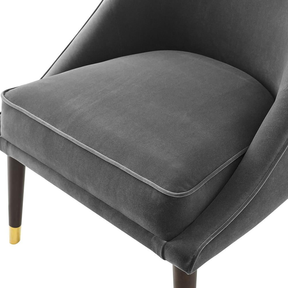 Avalon Velvet Accent Chair - Charcoal. Picture 3