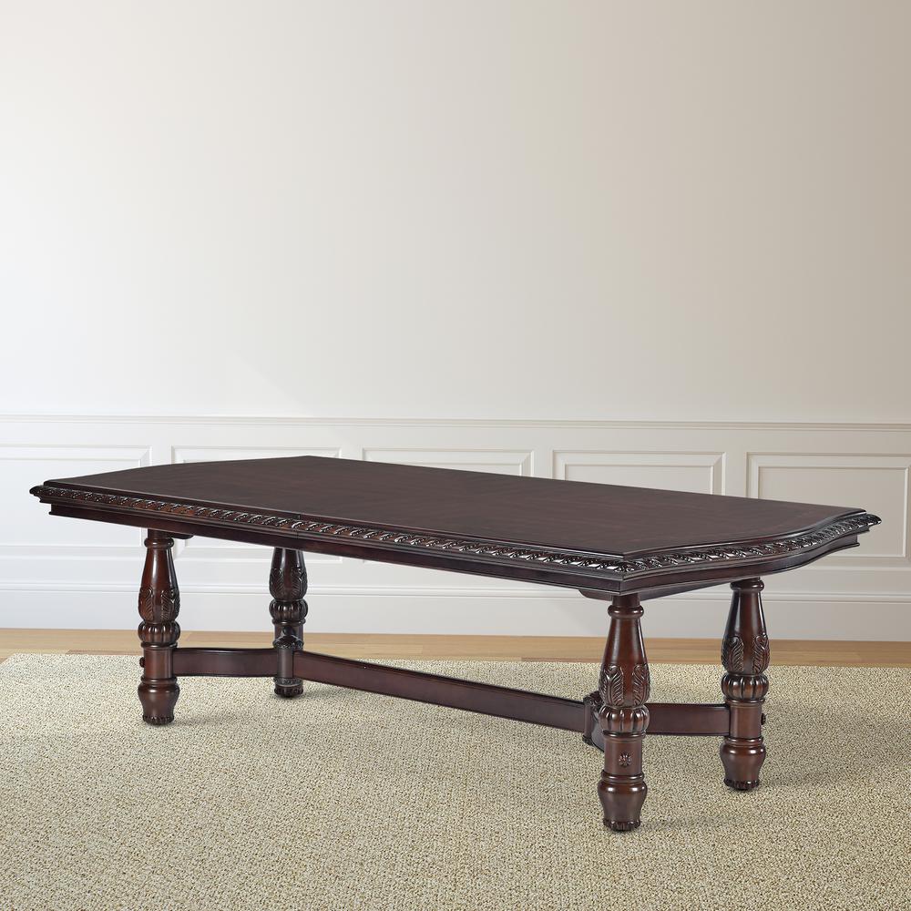 Dining Table w/24" Leaf, Multi-Step hand applied glazed finish in a warm brown cherry. Picture 1