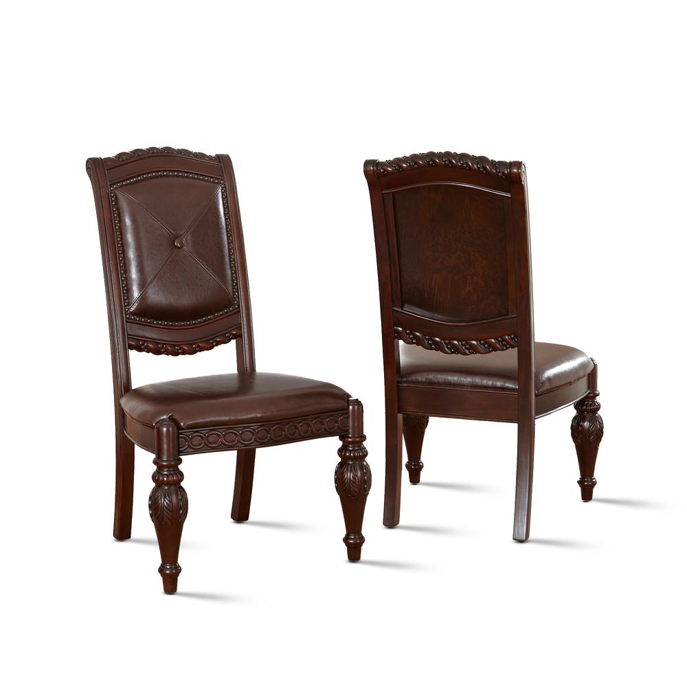Side Chairs - Set of 2, Multi-Step hand applied glazed finish in a warm brown cherry. Picture 1