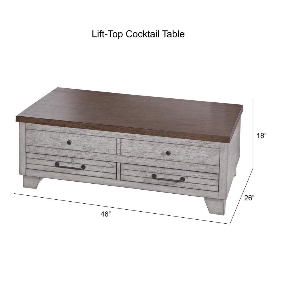 Bear Creek Lift Top Cocktail Table - Ivory. Picture 5