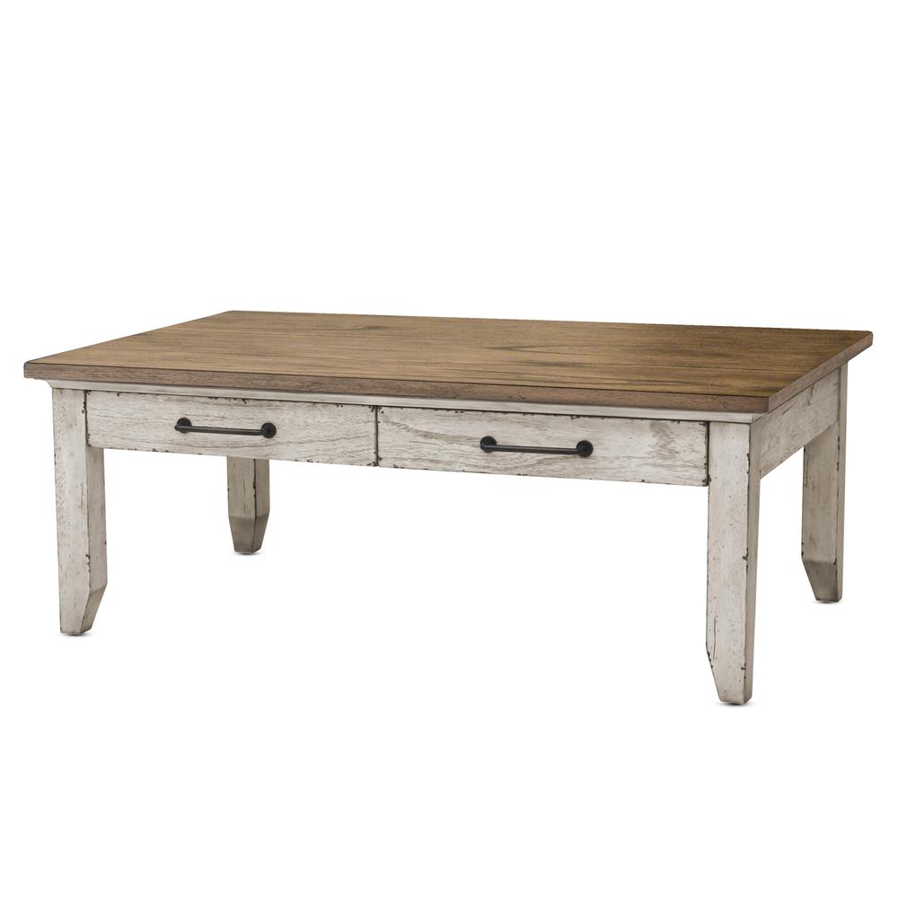 Creek Cocktail Table, Heavily distressed two-tone finish perfect for that rustic farmhouse style. Picture 2
