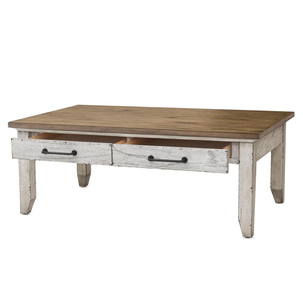 Creek Cocktail Table, Heavily distressed two-tone finish perfect for that rustic farmhouse style. Picture 5