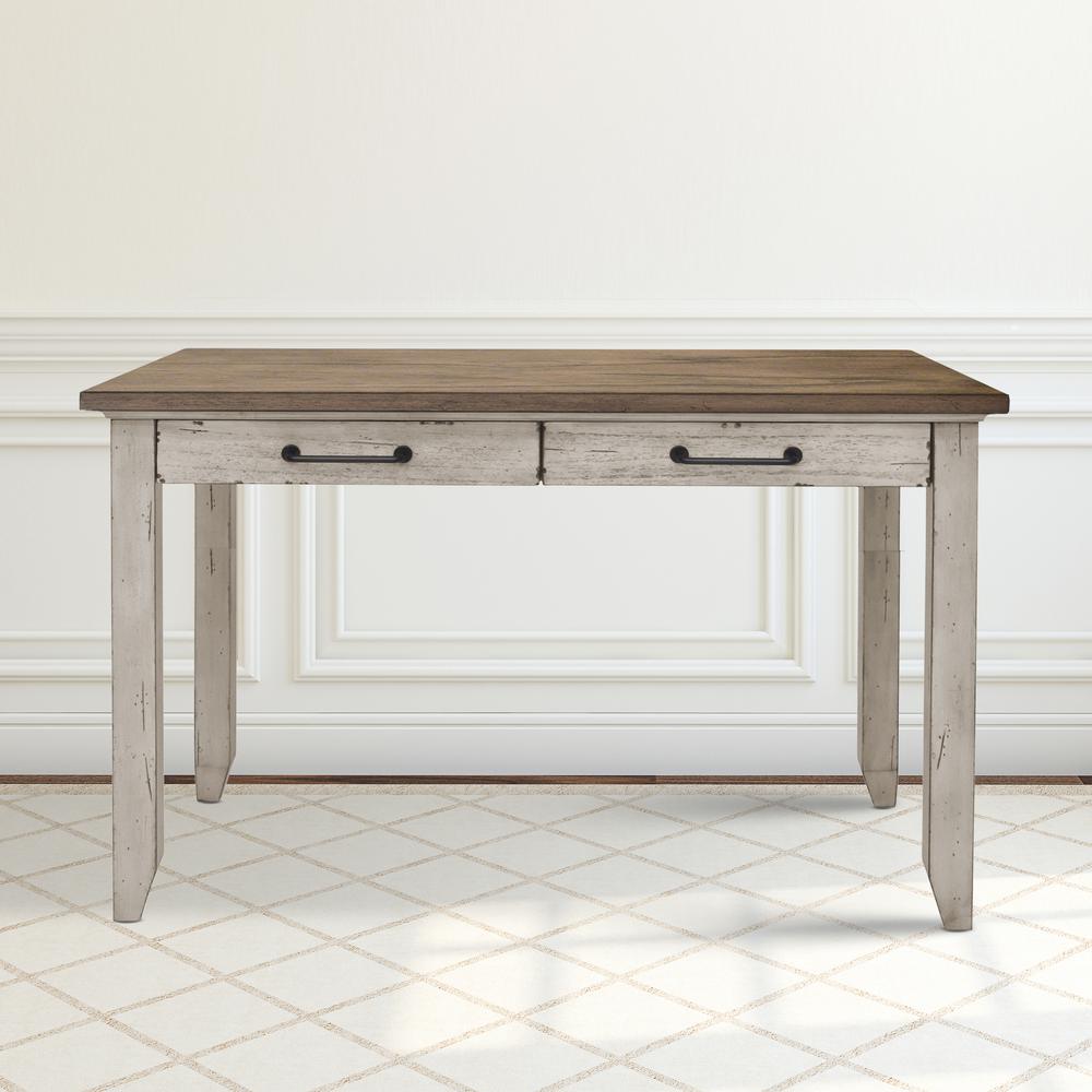 Creek Sofa Table, Heavily distressed two-tone finish perfect for that rustic farmhouse style. The main picture.