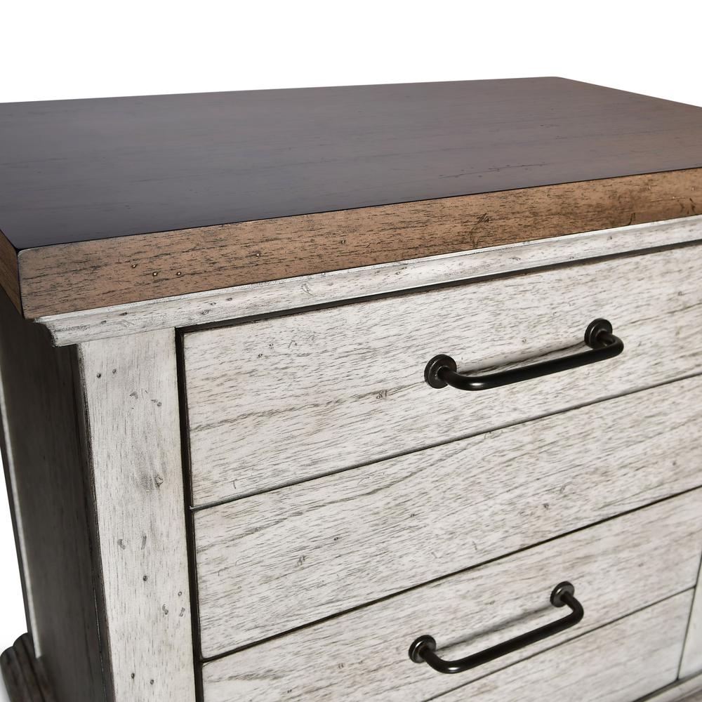 Creek Two Drawer Nightstand, Rustic Ivory/Honey. Picture 7