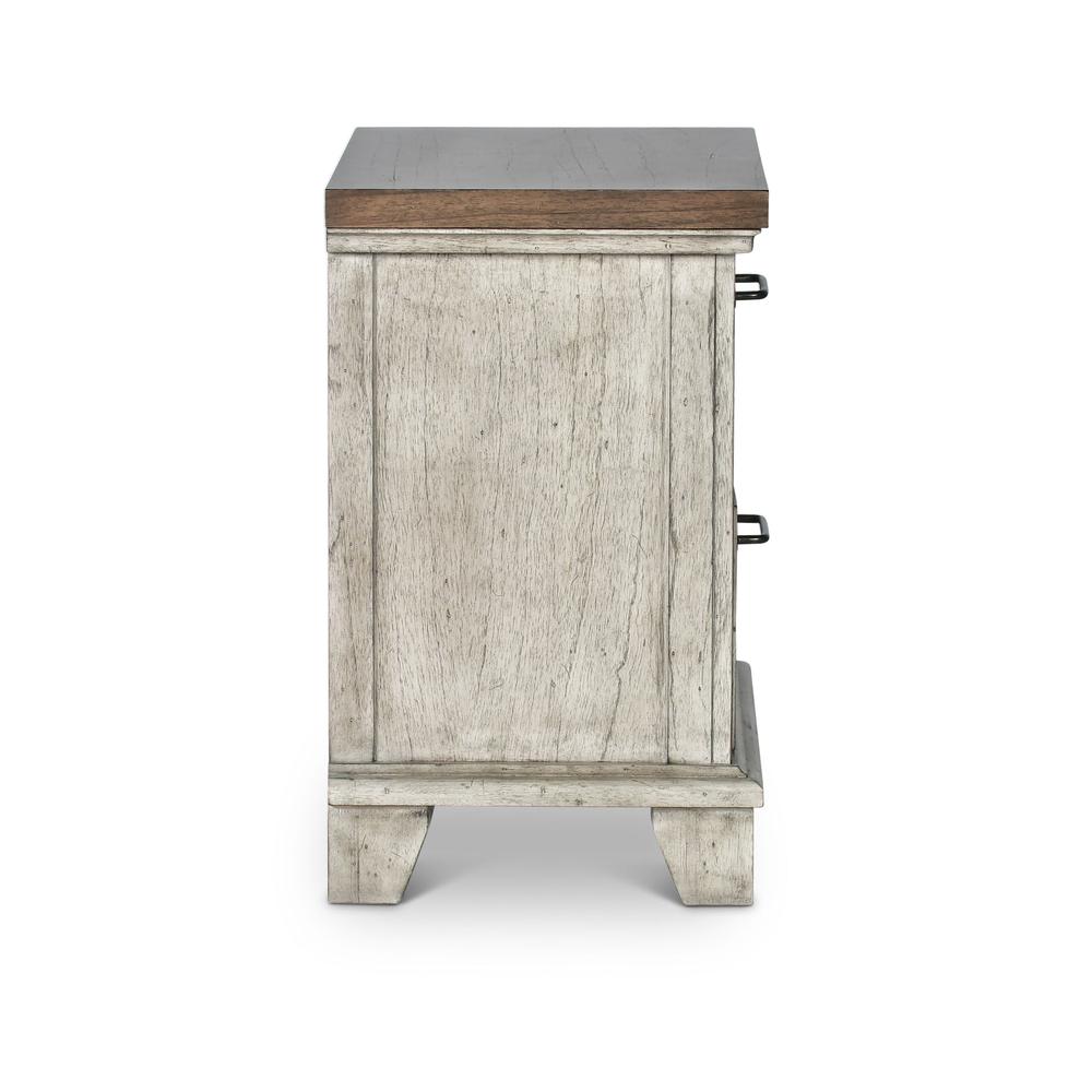 Creek Two Drawer Nightstand, Rustic Ivory/Honey. Picture 9