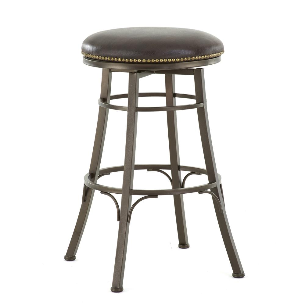 Backless Swivel Bar Stool, Metal Finish. Picture 1