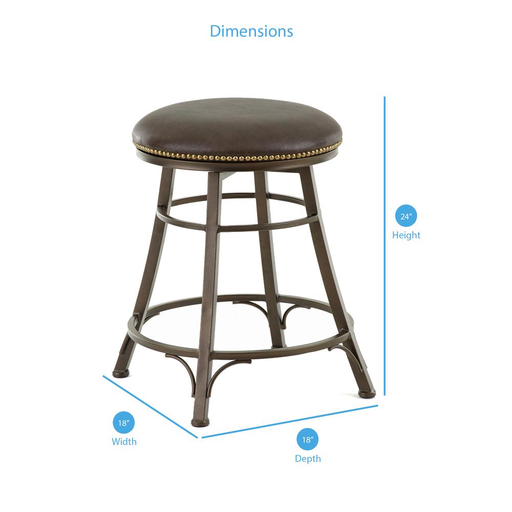 Backless Swivel Counter Stool, Metal Finish. Picture 2