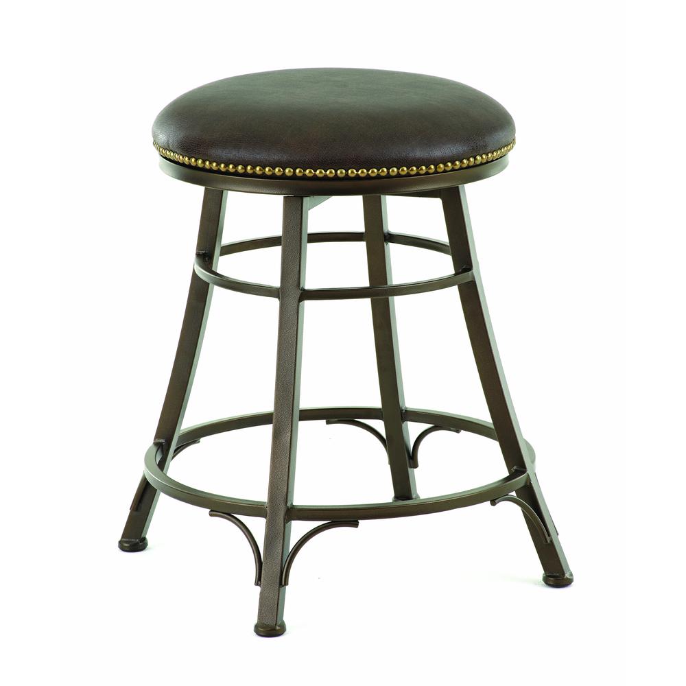Backless Swivel Counter Stool, Metal Finish. Picture 1