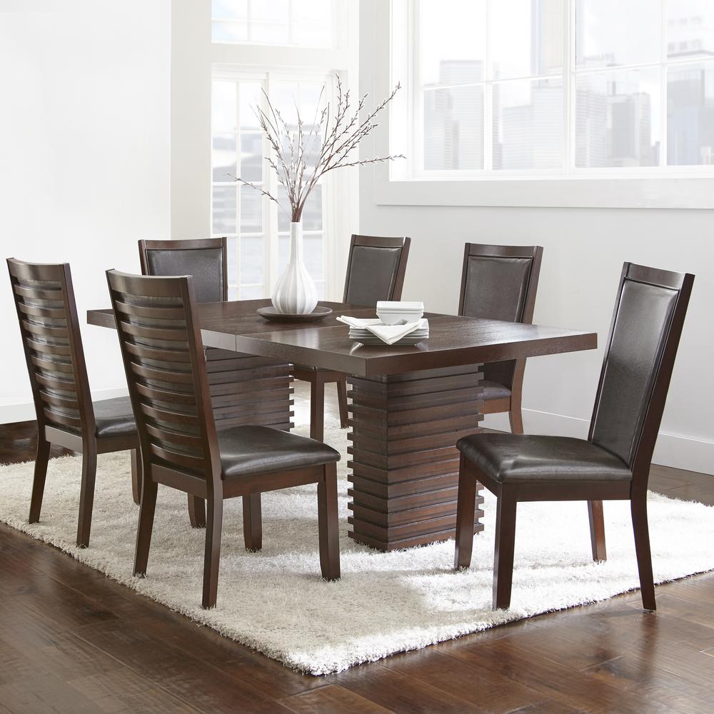 Brianna 7 Pc Dining Set - Briana Brown Chairs. Picture 1