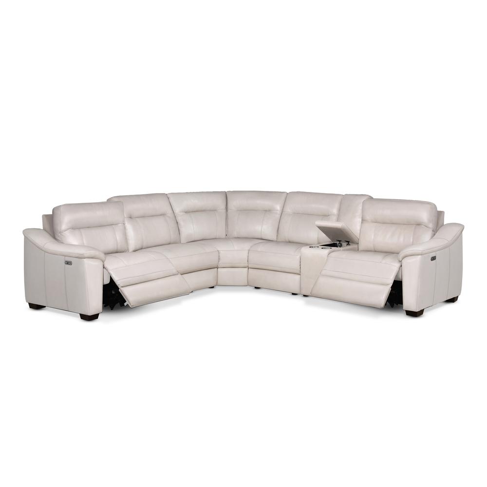 Casa Power Reclining Sectional Ivory. Picture 1
