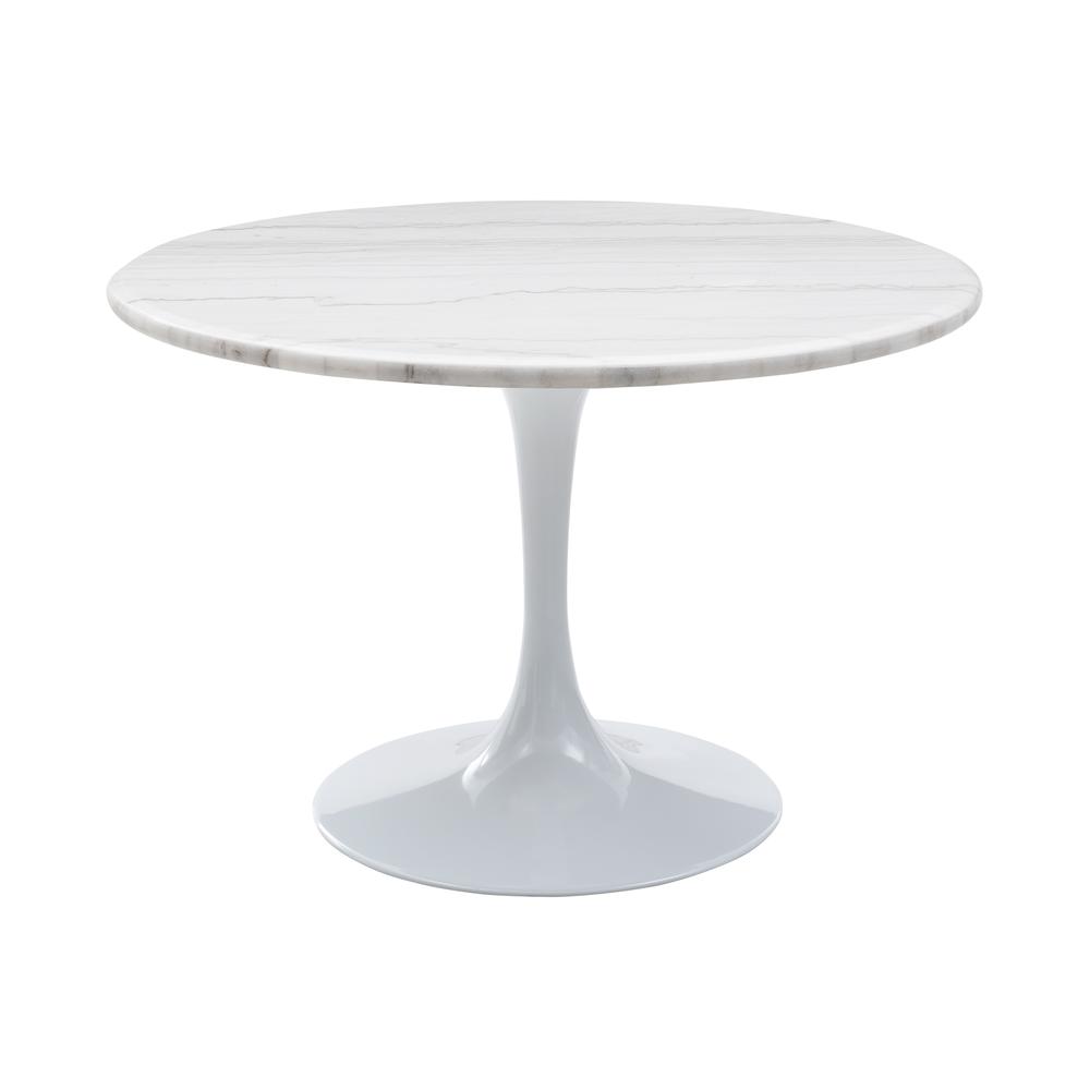 Colfax White Marquina Marble Dining Table. Picture 1