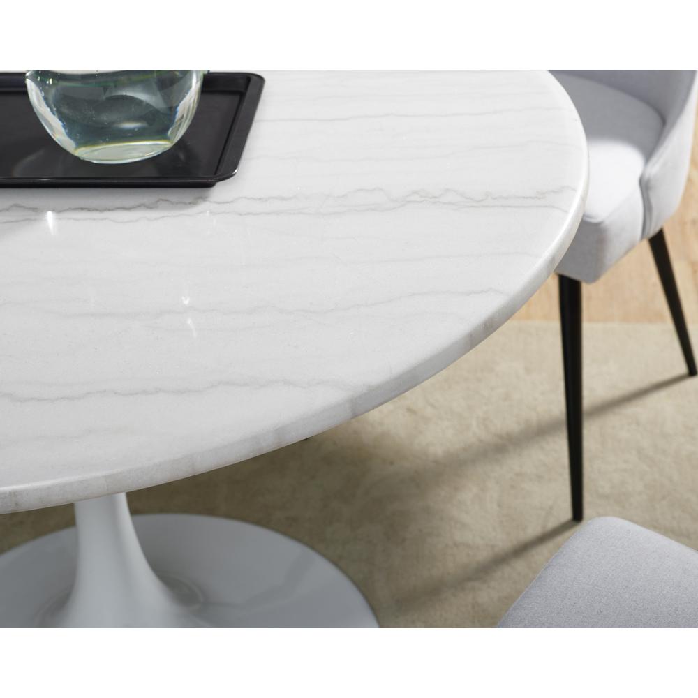 Colfax White Marquina Marble Dining Table. Picture 8