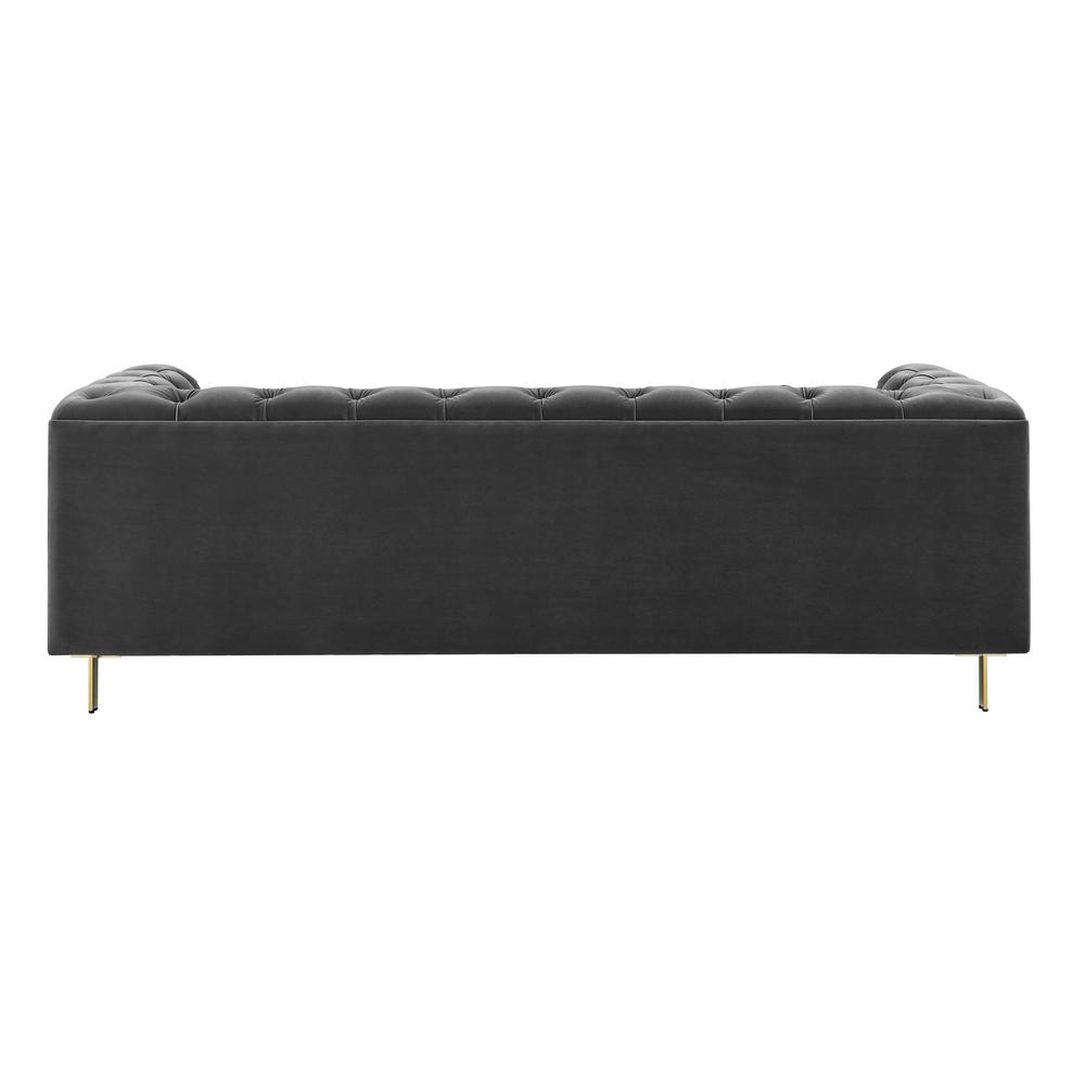Charlene Gray Velvet Button Tufted Sofa. Picture 4