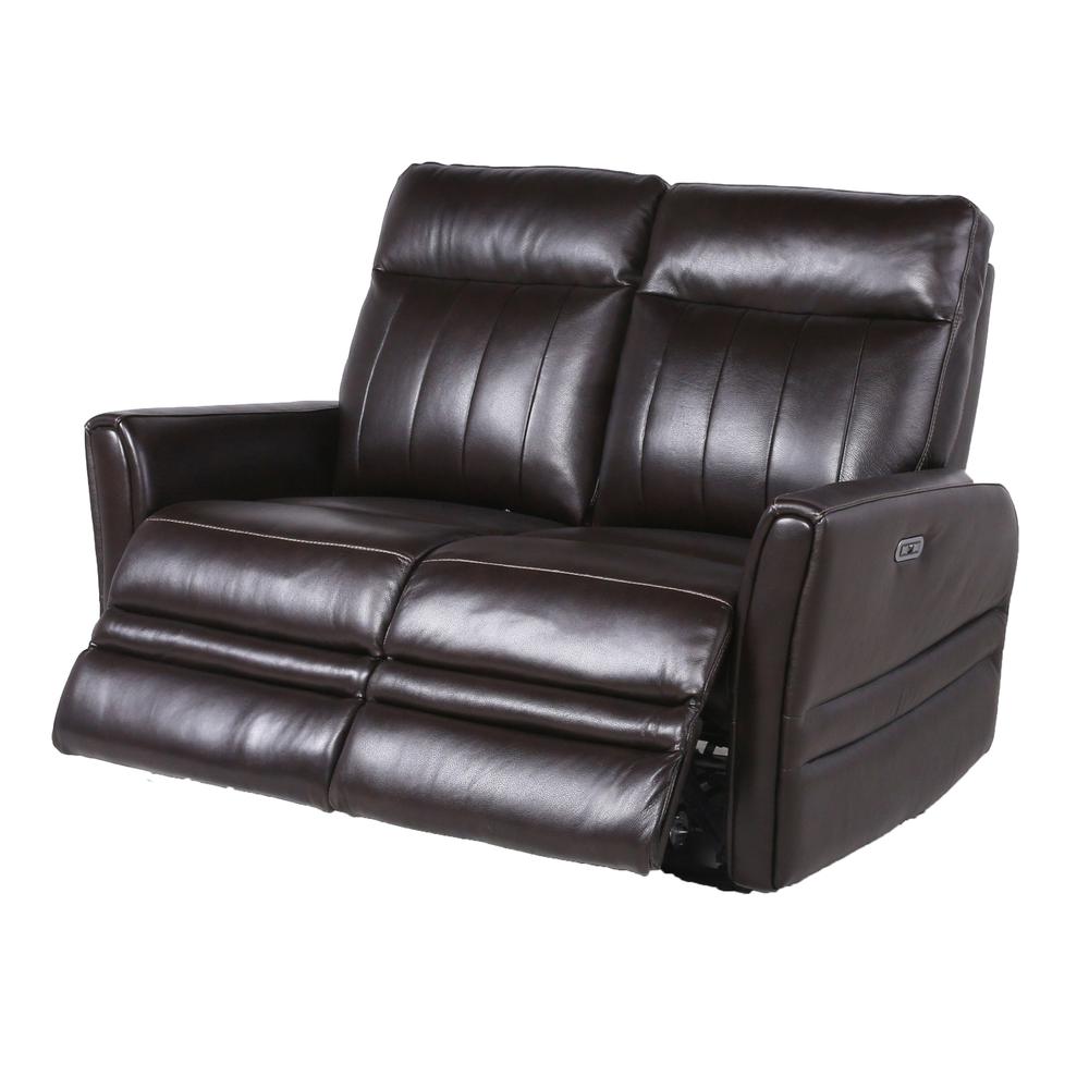 Power Recliner Loveseat, Brown. Picture 8