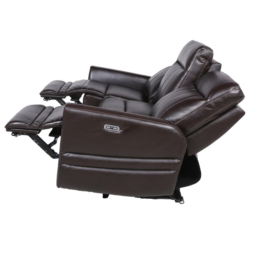 Power Recliner Loveseat, Brown. Picture 10