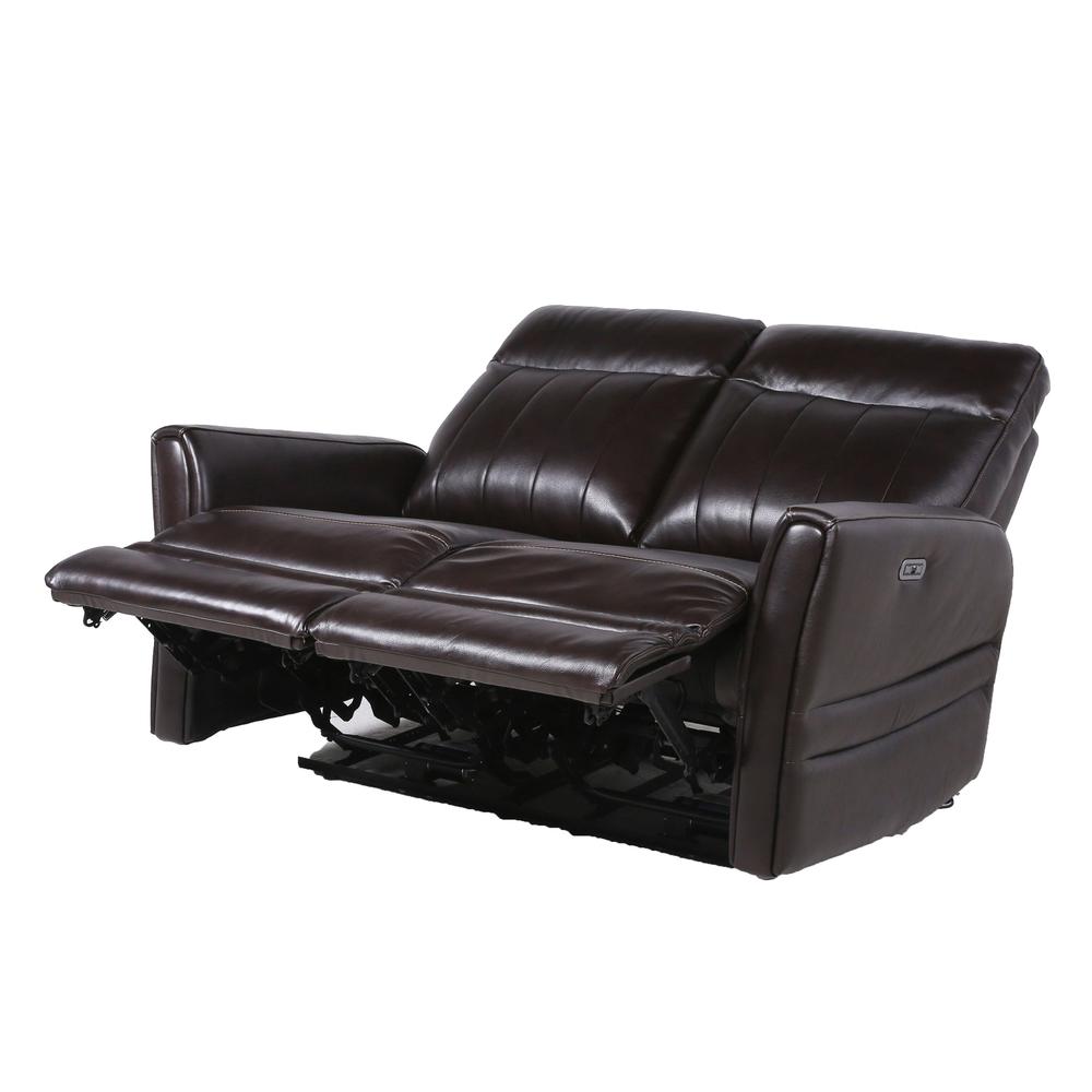 Power Recliner Loveseat, Brown. Picture 11
