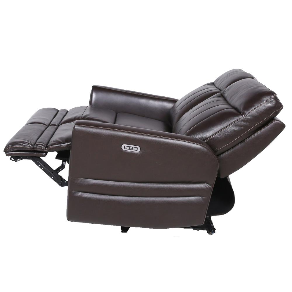 Power Recliner Loveseat, Brown. Picture 12