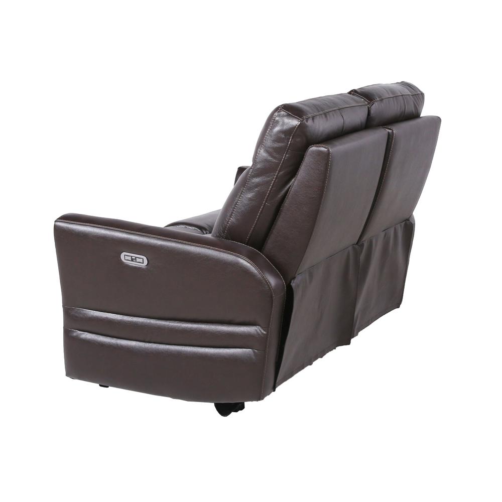 Power Recliner Loveseat, Brown. Picture 13
