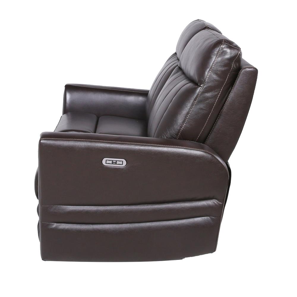 Power Recliner Loveseat, Brown. Picture 14