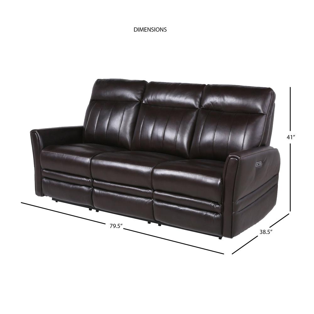 Power Recliner Sofa, Brown. Picture 2