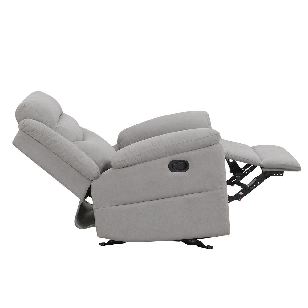 Chenango Glider Recliner Chair - Light Grey. Picture 6