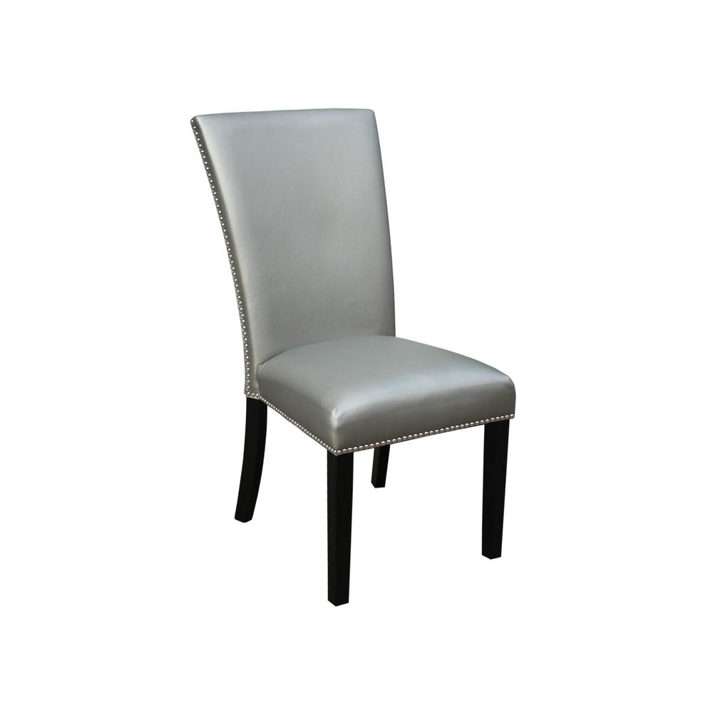 Silver Dining Chair - set of 2, Espresso. Picture 5