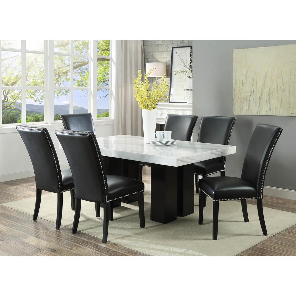 Camila Rectangle Dining Set 7pc - Black Chairs. Picture 1