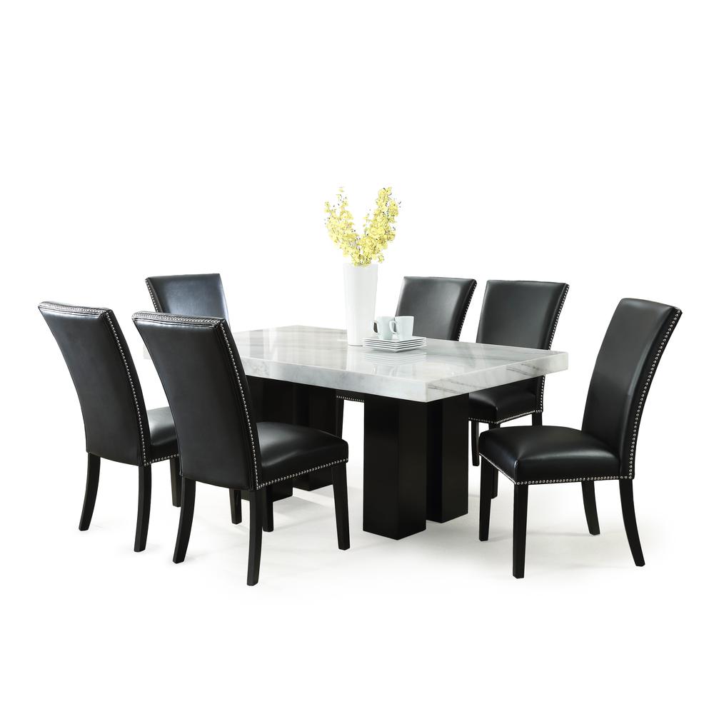 Camila Rectangle Dining Set 7pc - Black Chairs. Picture 2