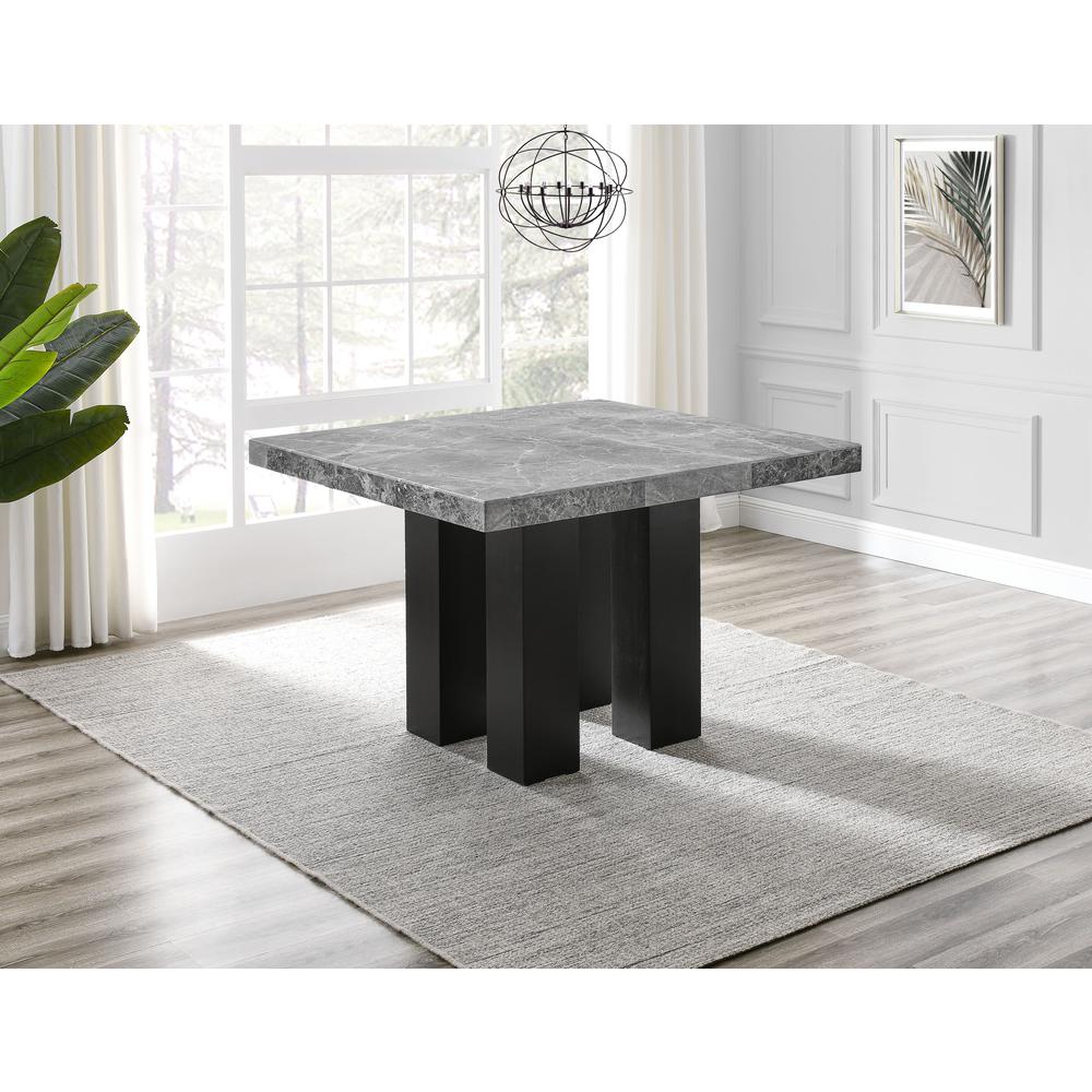 Camila Gray Square Marble Counter Height Table. Picture 1