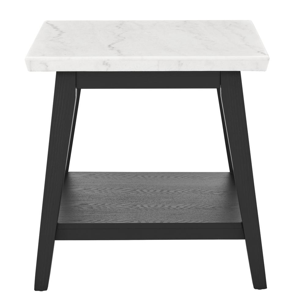 Vida-Black White Marble Top End Table. Picture 1