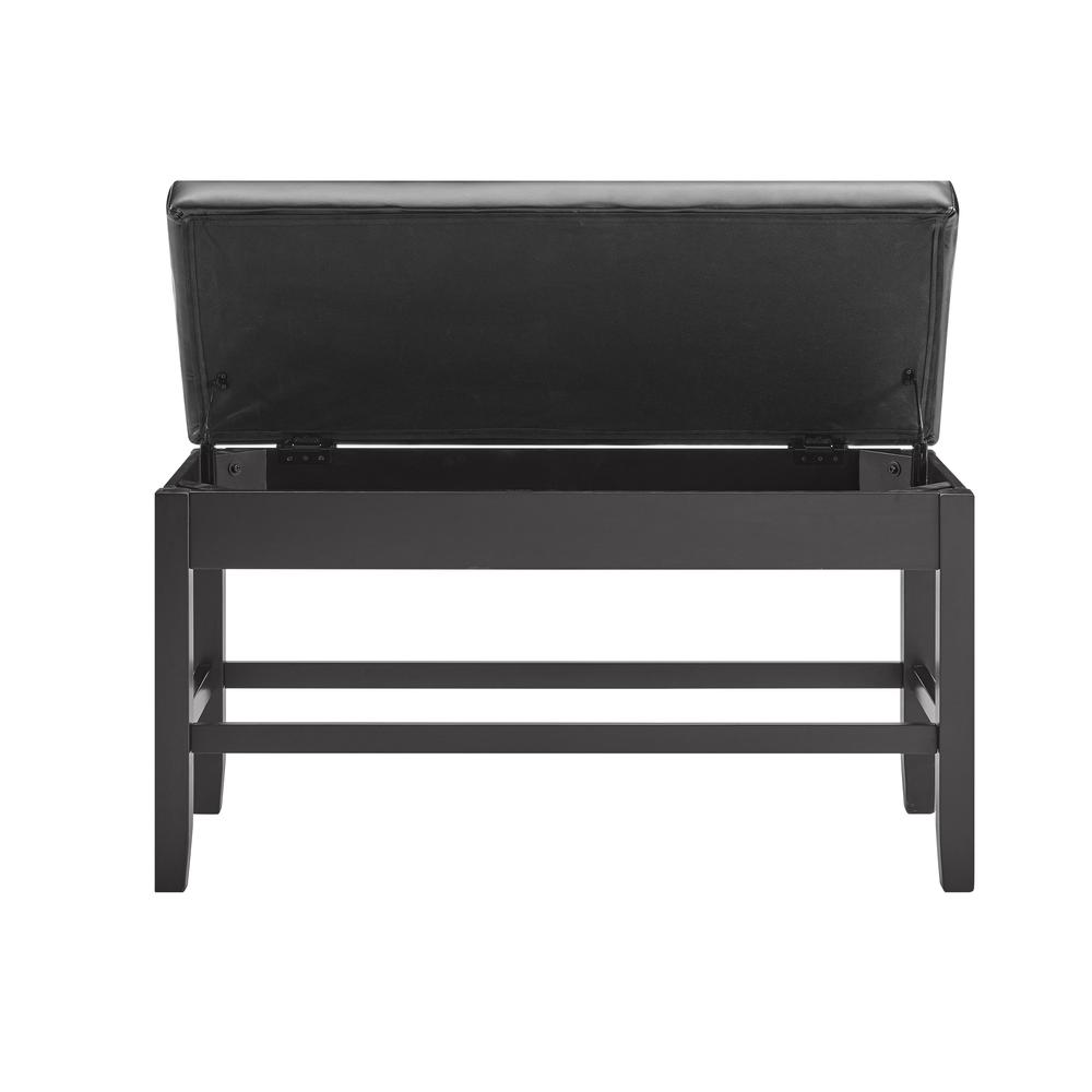 Counter Bench with storage, Ebony finish/Black seat. Picture 4