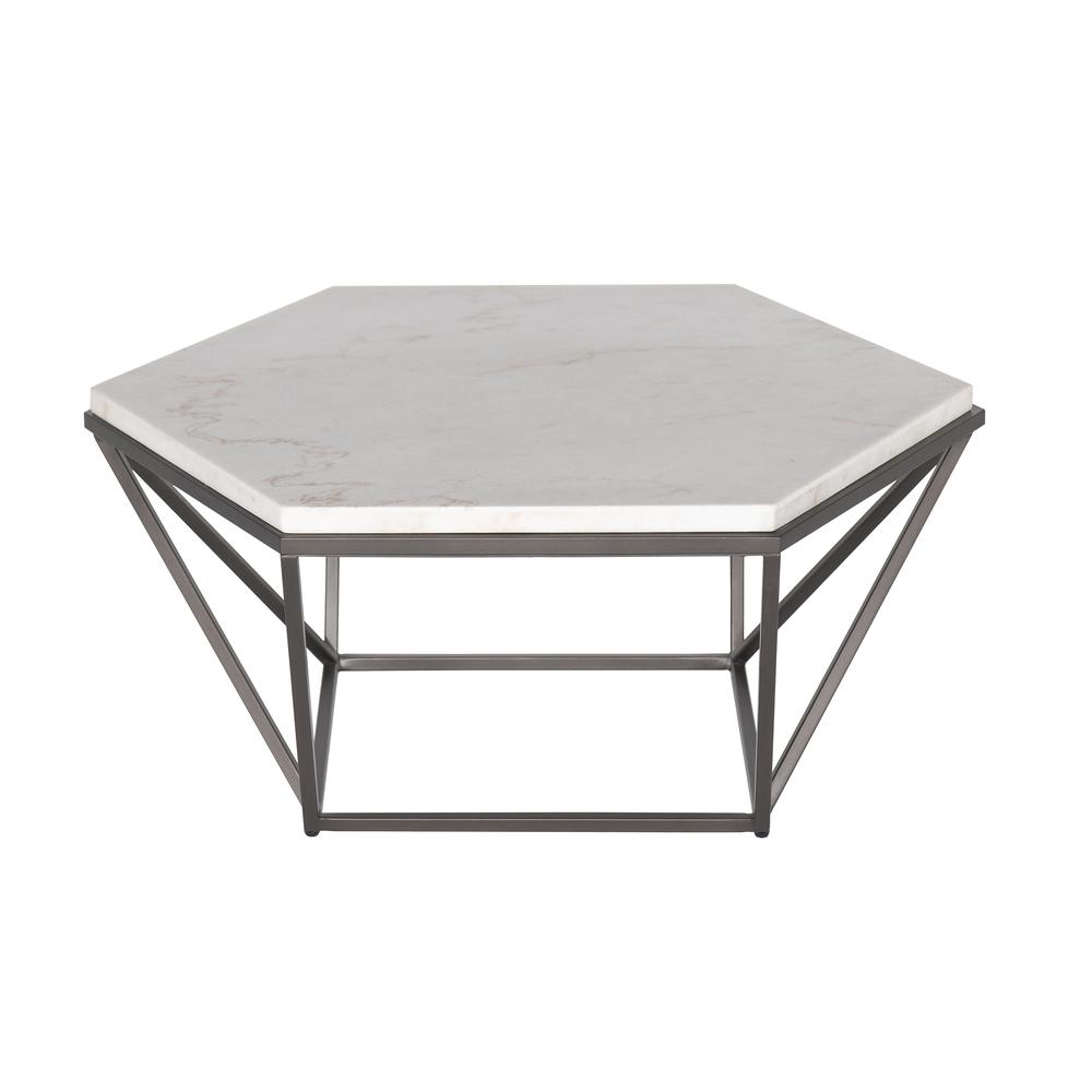Corvus White Marble Top Cocktail Table. Picture 2