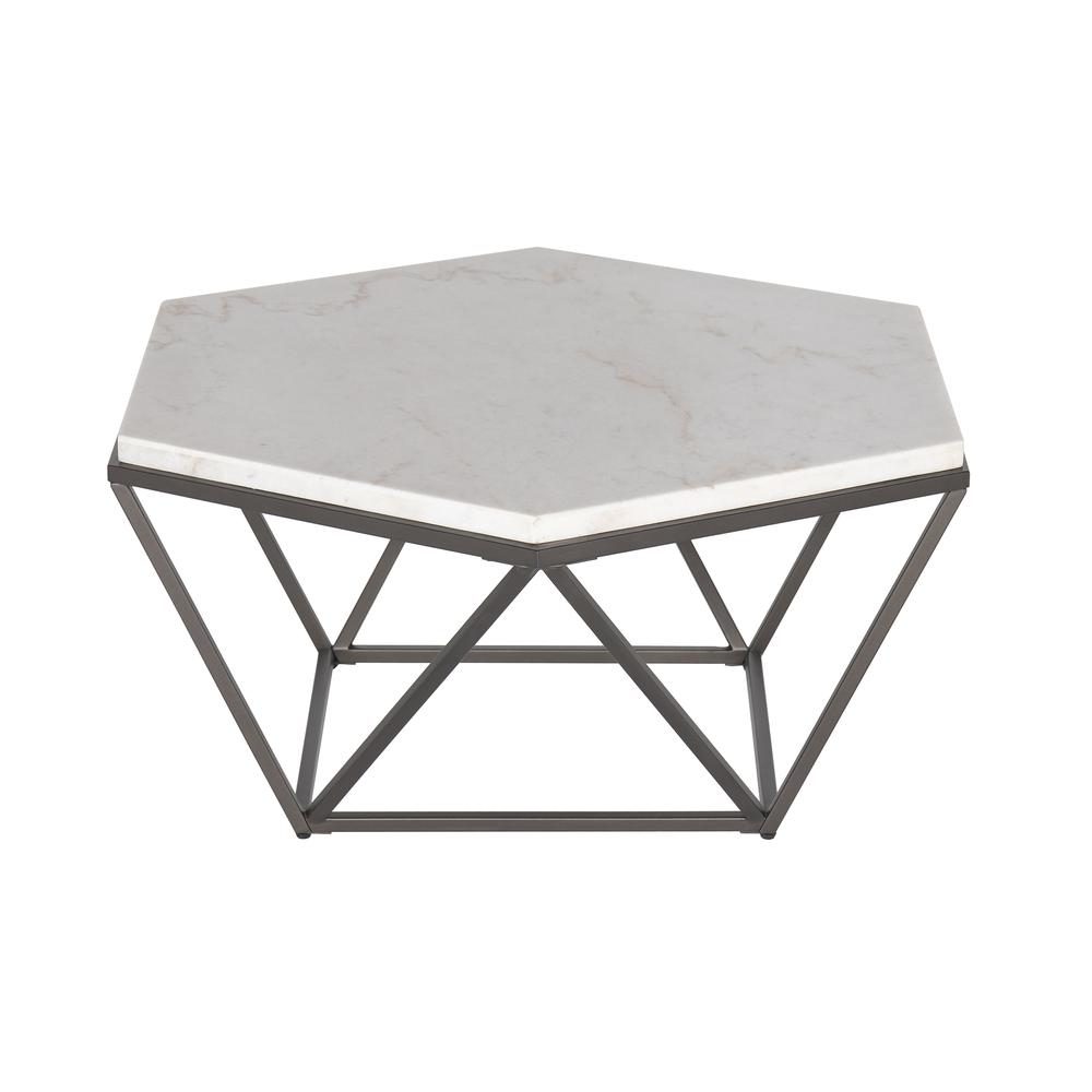 Corvus White Marble Top Cocktail Table. Picture 3