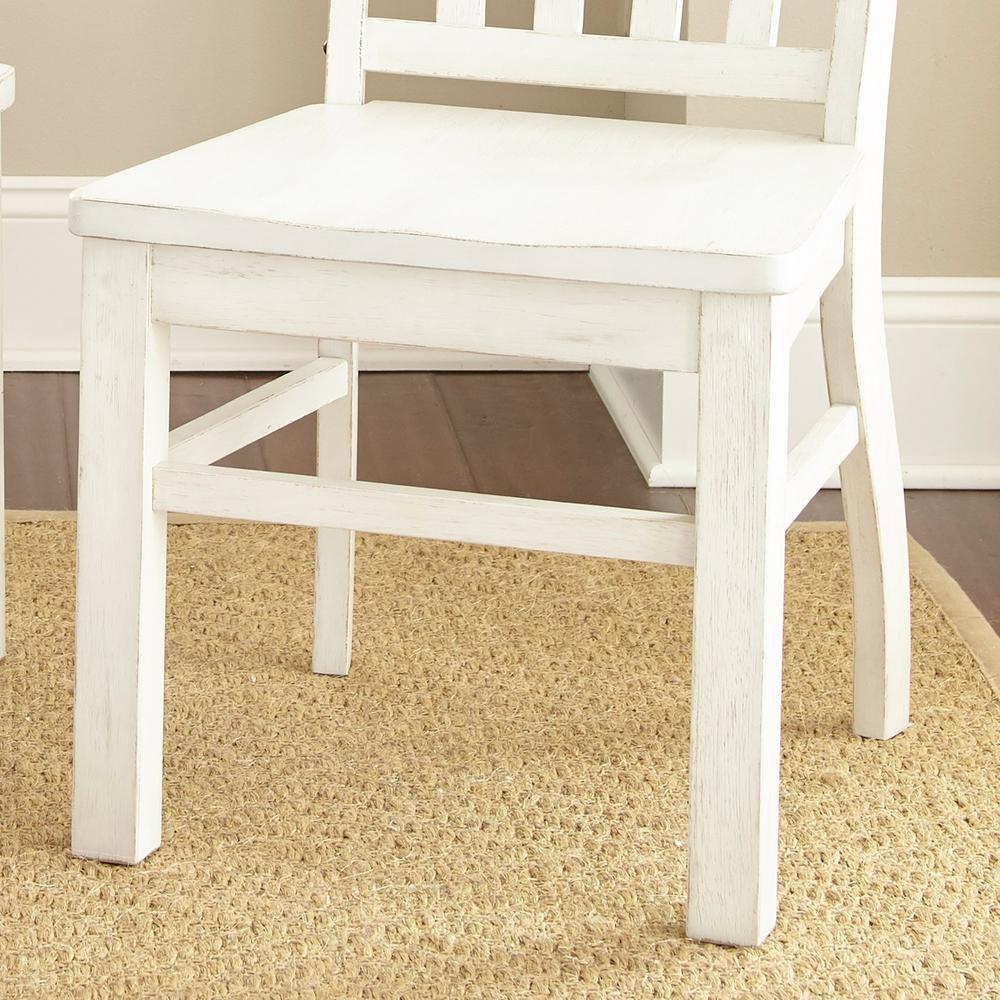 White Side Chair - set of 2, Finished in Antique White with rub through - heavily distressed. Picture 5