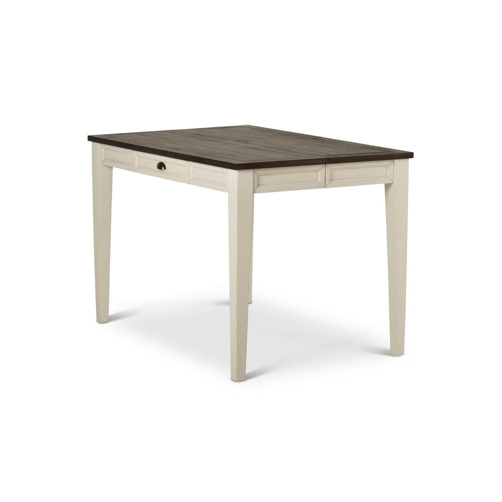 Counter Table Dark Oak/White, Distressed antique white base, dark oak top. Picture 4