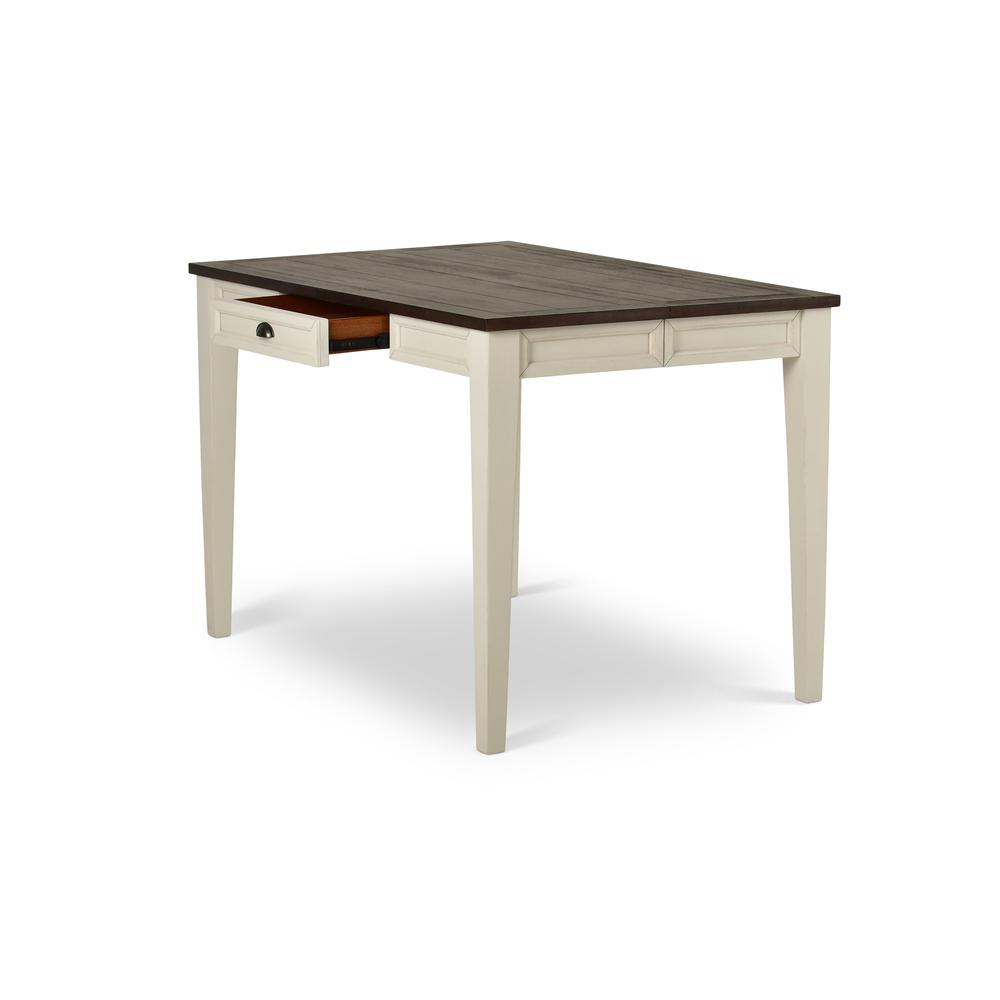 Counter Table Dark Oak/White, Distressed antique white base, dark oak top. Picture 5