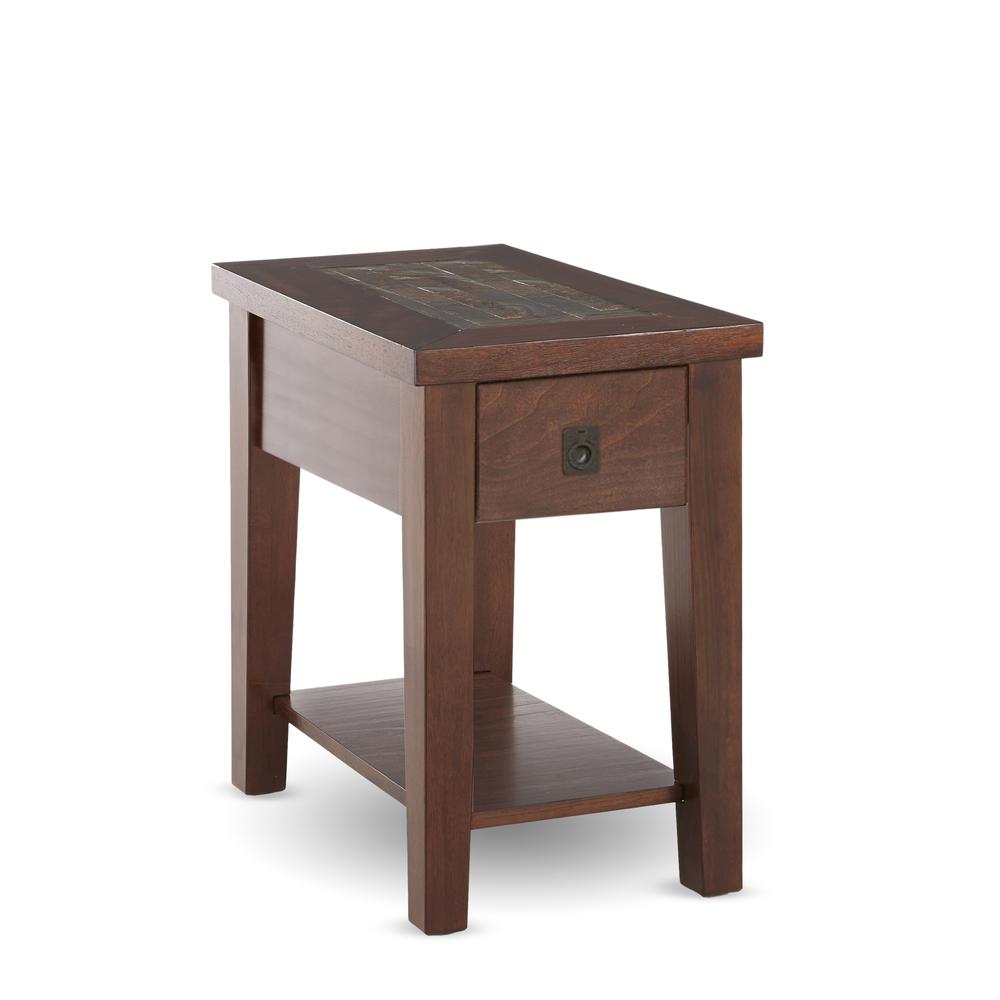 Chairside End Table, Medium brown cherry finish with burnishing. The main picture.