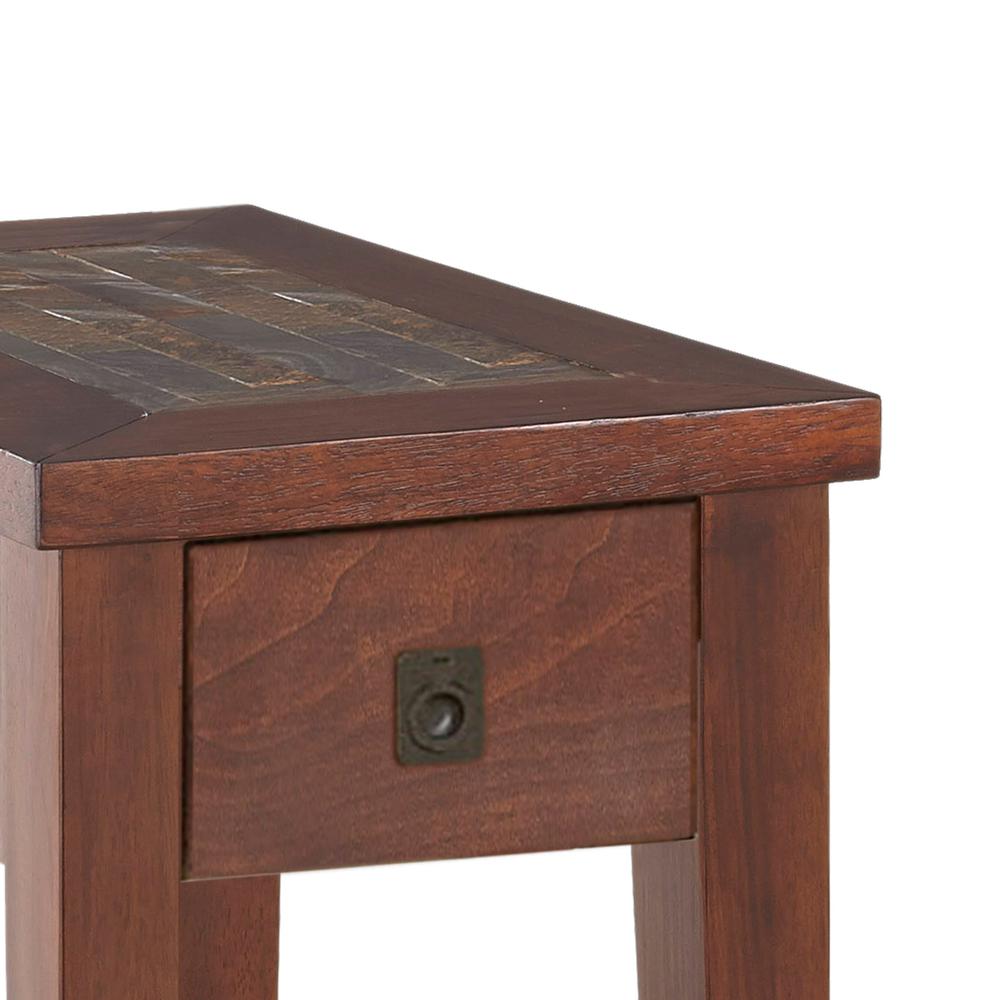 Chairside End Table, Medium brown cherry finish with burnishing. Picture 2