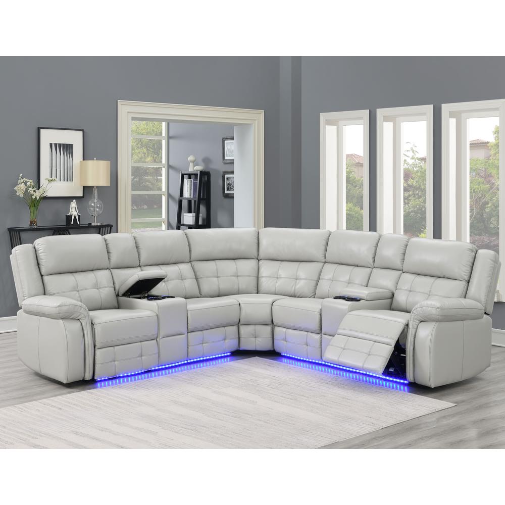 Durango Power Sectional - Light Gray. Picture 5