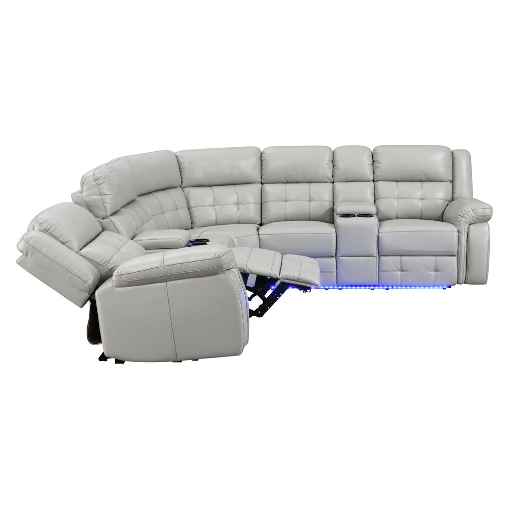 Durango Power Sectional - Light Gray. Picture 8