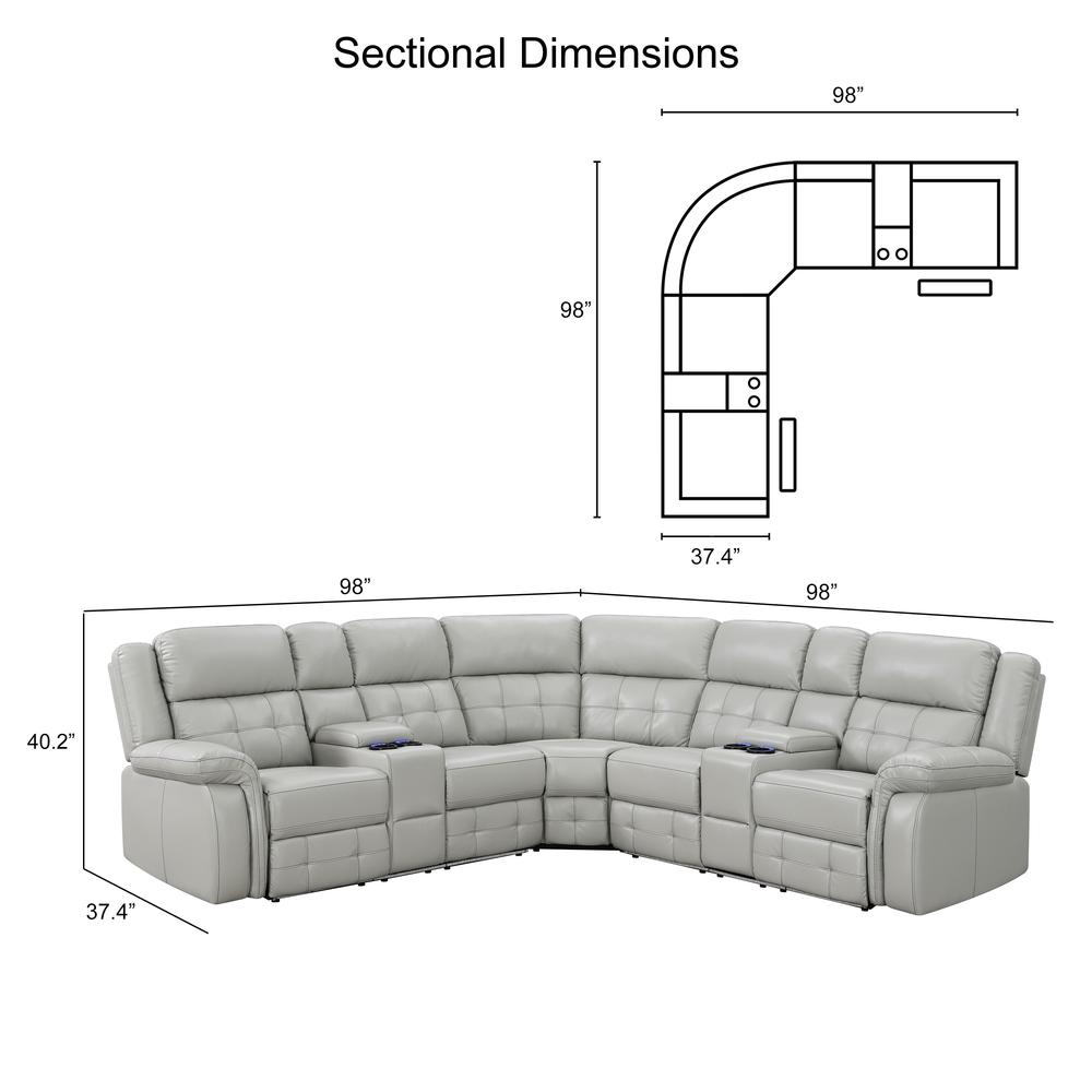 Durango Power Sectional - Light Gray. Picture 12